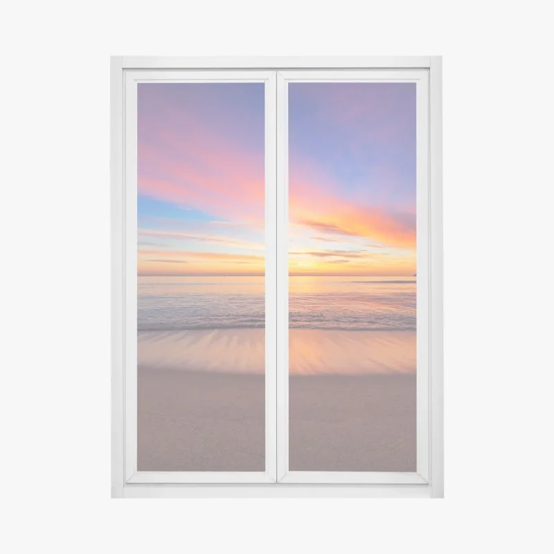 Naklejka na okno wibrujący fioletowy bukiet kwiatów – Wallissimo®