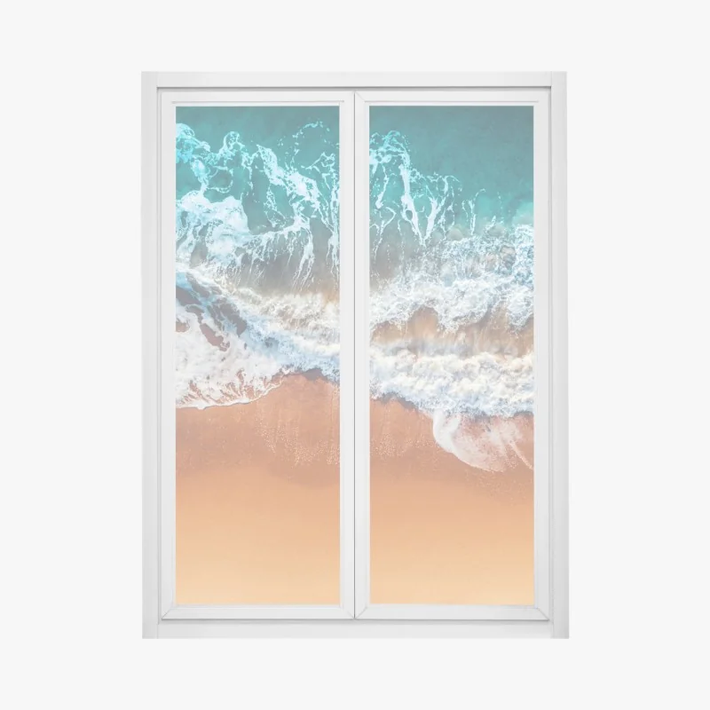 Naklejka na okno spokojna ścieżka w lesie bambusowym – Wallissimo®