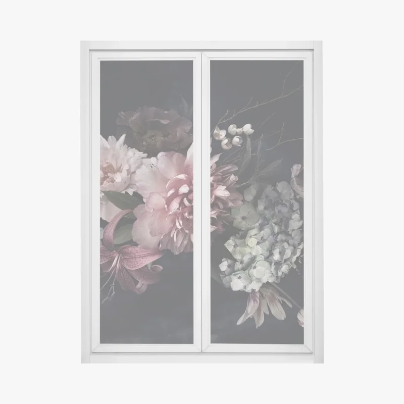 Naklejka na okno tropikalna kompozycja liści bananowca – Wallissimo®