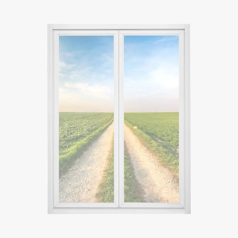 Naklejka na okno Louisville panorama o zachodzie słońca – Wallissimo®