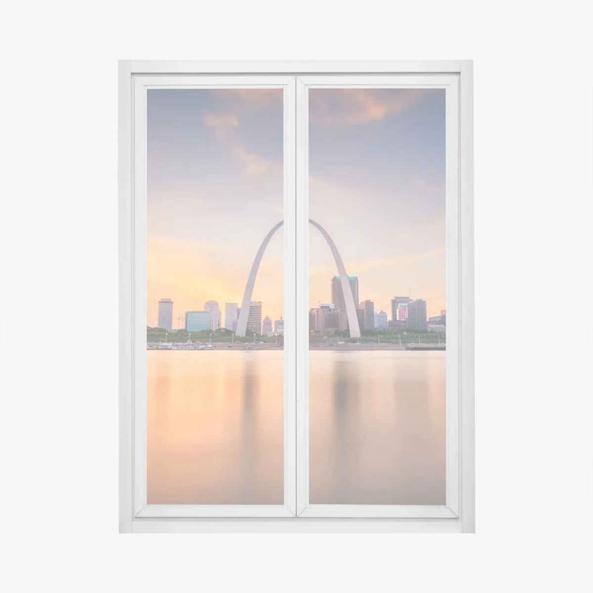 Naklejka na okno St. Louis panorama o zmierzchu – Wallissimo® Naklejka na okno St. Louis panorama o zmierzchu – Wallissimo®