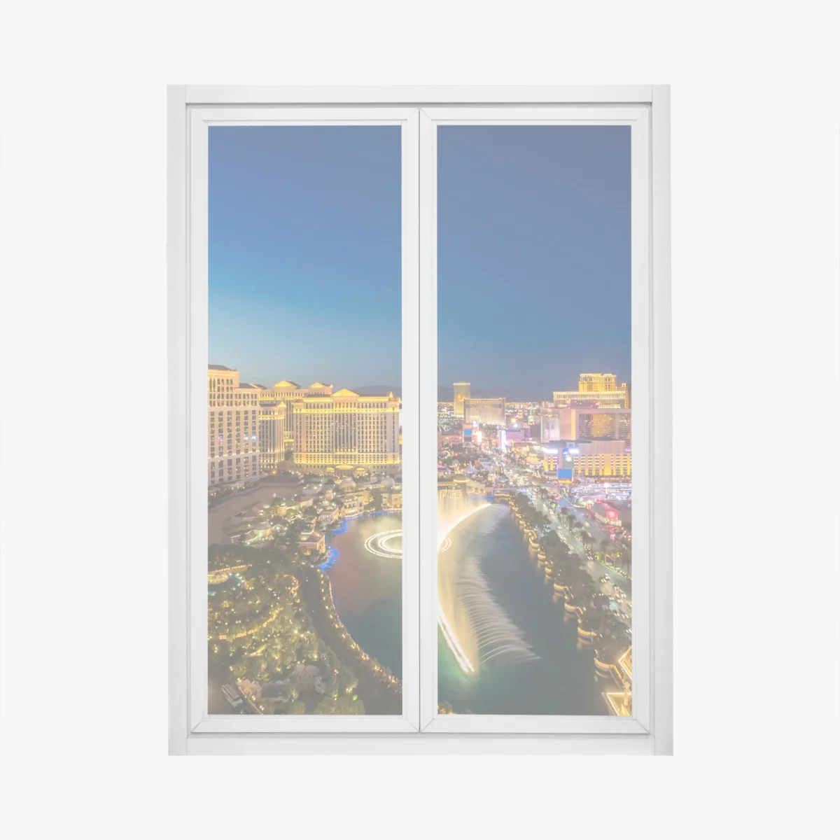 Naklejka na okno panorama Las Vegas nocą – Wallissimo® Naklejka na okno panorama Las Vegas nocą – Wallissimo®