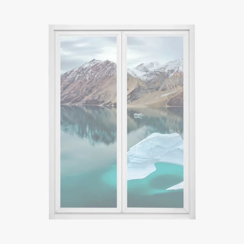 Naklejka na okno tropikalna plaża z palmą – Wallissimo®