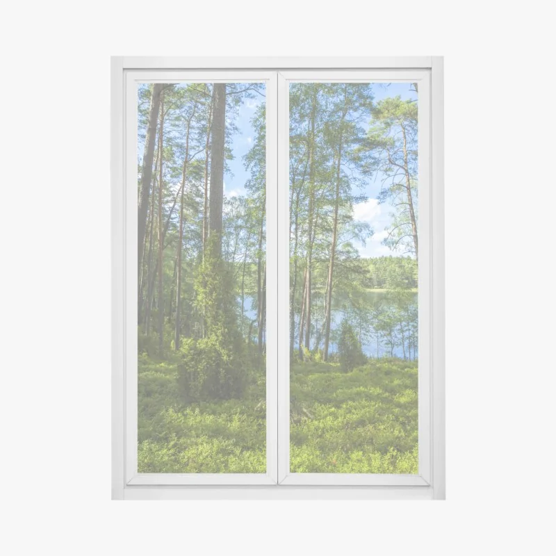 Naklejka na okno zielony tunel drzew – Wallissimo®