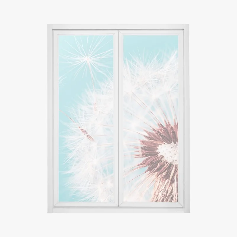 Naklejka na okno góra lodowa i odbicia gór w turkusowej wodzie – Wallissimo®