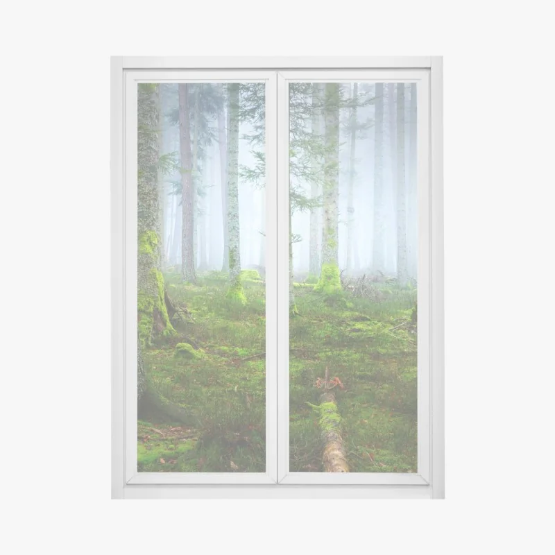 Naklejka na okno tropikalna plaża z turkusową wodą i palmą – Wallissimo®