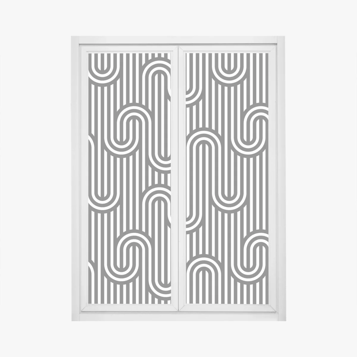 Naklejka na okno czarno-biały geometryczny wzór optyczny – Wallissimo® Naklejka na okno czarno-biały geometryczny wzór optyczny – Wallissimo®