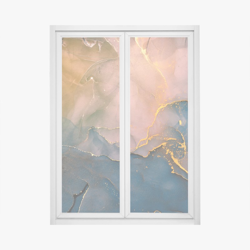 Naklejka na okno turkusowo-magenta wzór bąbelków – Wallissimo®