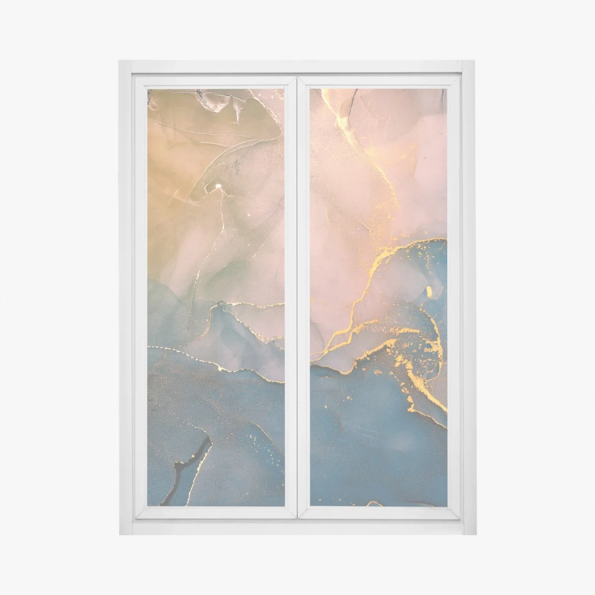 Naklejka na okno niebiesko-złoty abstrakcyjny marmur – Wallissimo® Naklejka na okno niebiesko-złoty abstrakcyjny marmur – Wallissimo®
