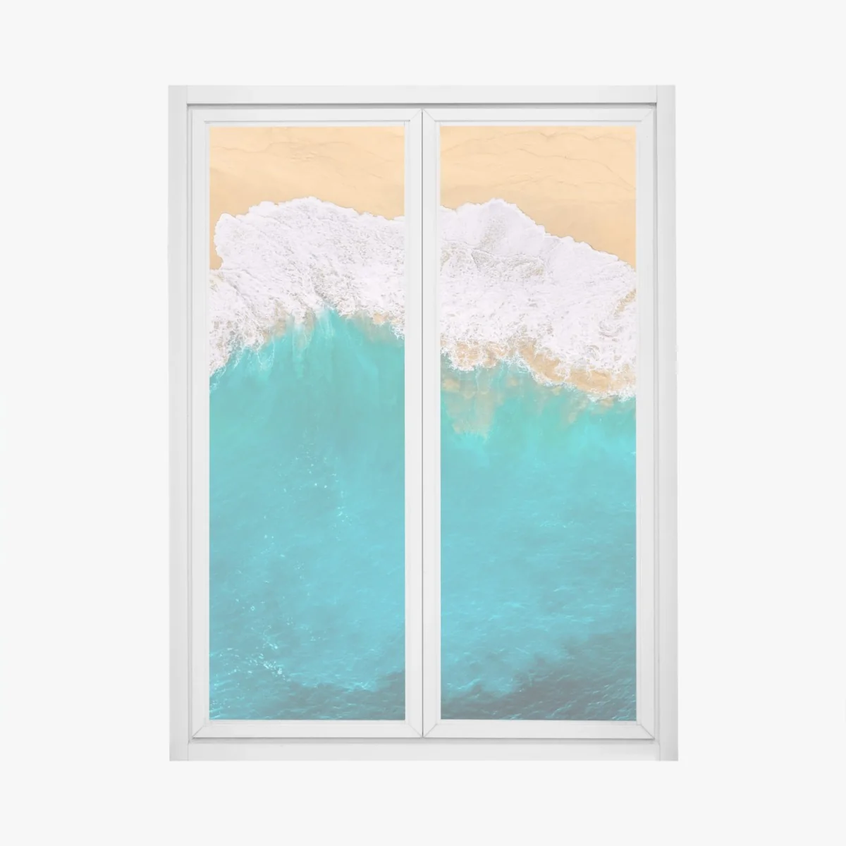 Naklejka na okno turkusowe fale nad plażą Kelingking, Nusa Penida – Wallissimo® Naklejka na okno turkusowe fale nad plażą Kelingking, Nusa Penida – Wallissimo®