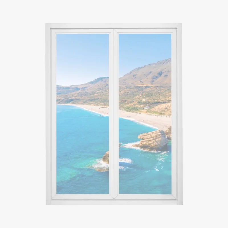 Naklejka na okno kręta droga w górach – Wallissimo®