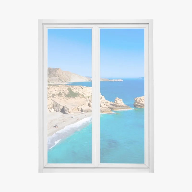 Naklejka na okno zachód słońca nad plażą Amrum – Wallissimo®