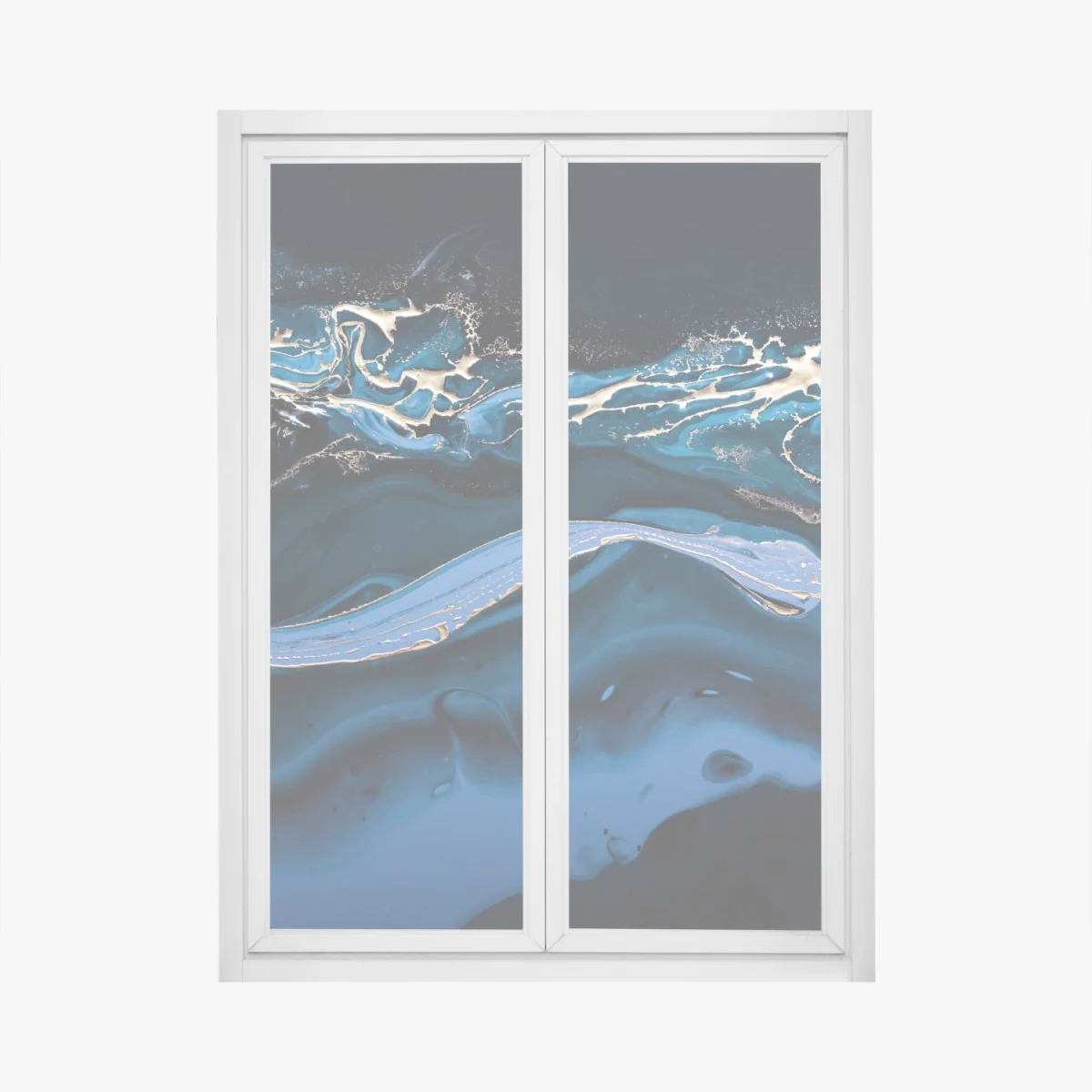 Naklejka na okno granatowo-złota abstrakcja w ruchu – Wallissimo® Naklejka na okno granatowo-złota abstrakcja w ruchu – Wallissimo®