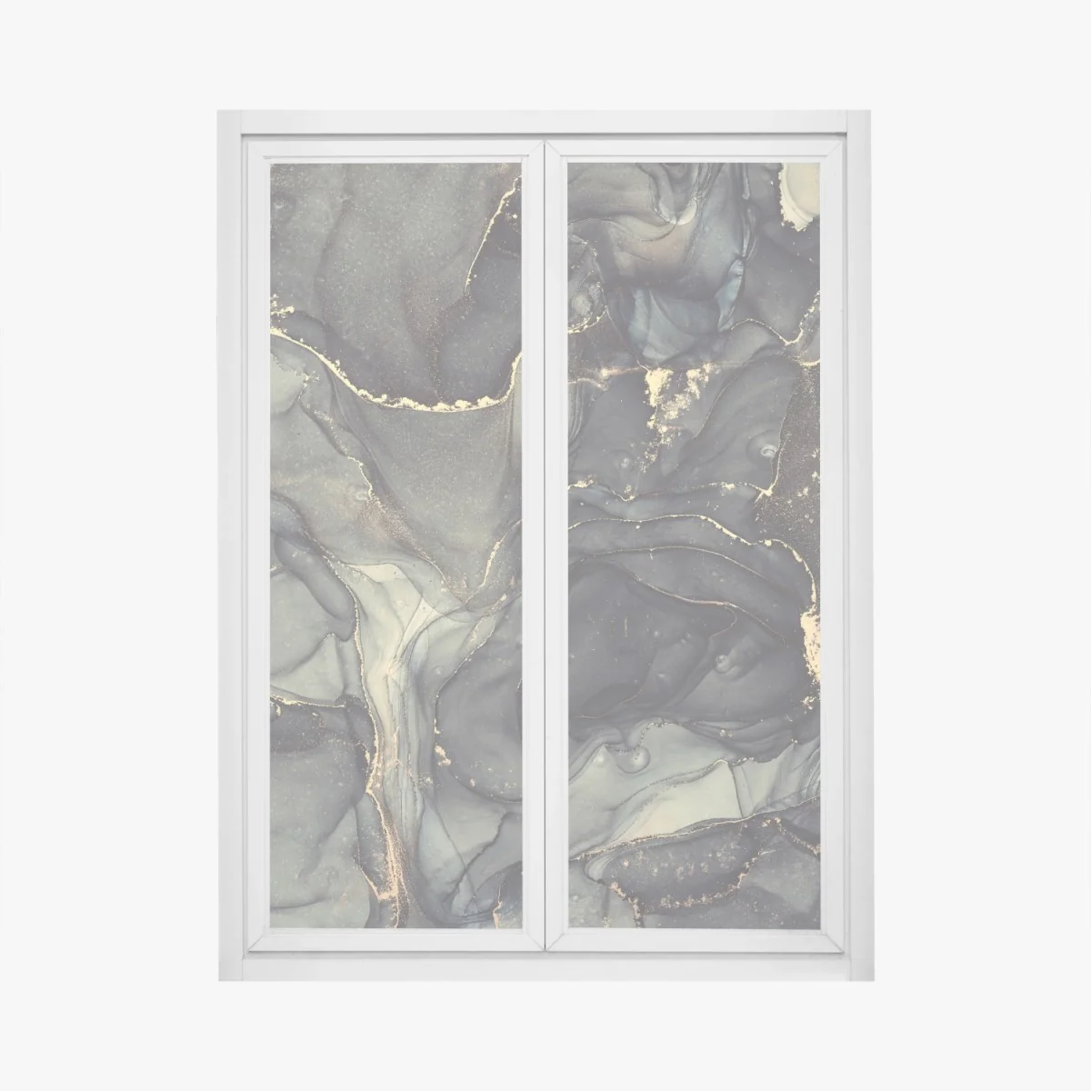 Naklejka na okno luksusowa abstrakcja alkoholowa ze złotymi żyłkami – Wallissimo® Naklejka na okno luksusowa abstrakcja alkoholowa ze złotymi żyłkami – Wallissimo®