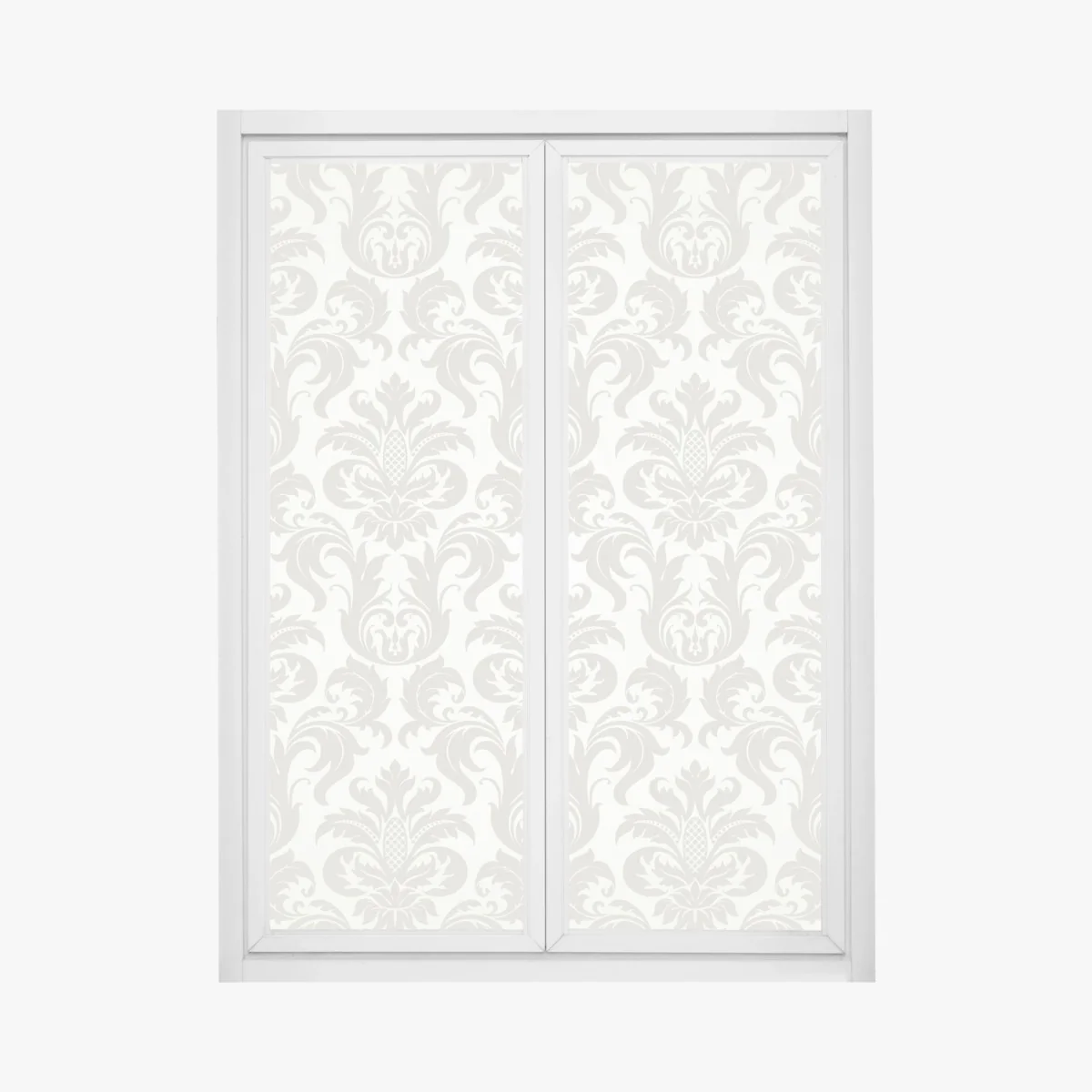 Naklejka na okno elegancki beżowy wzór damask – Wallissimo® Naklejka na okno elegancki beżowy wzór damask – Wallissimo®