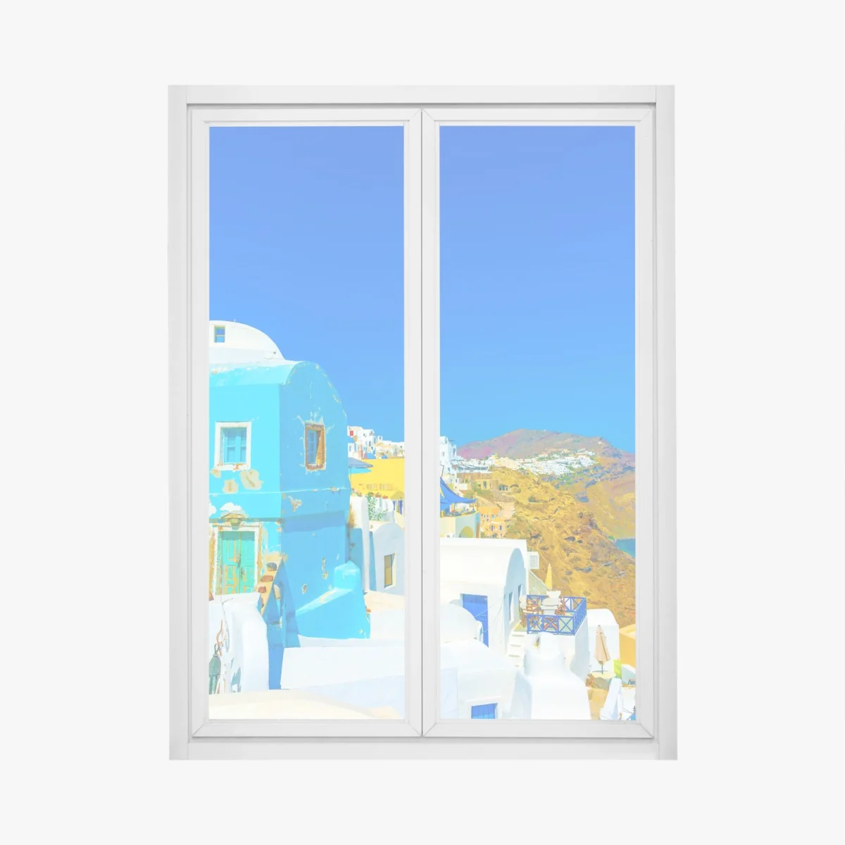 Naklejka na okno słoneczny widok na Oia, Santorini – Wallissimo® Naklejka na okno słoneczny widok na Oia, Santorini – Wallissimo®