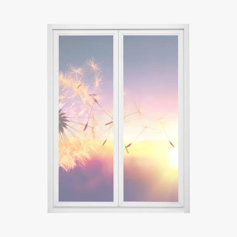 Naklejka na okno żywy geometryczny akwarelowy kolaż – Wallissimo®