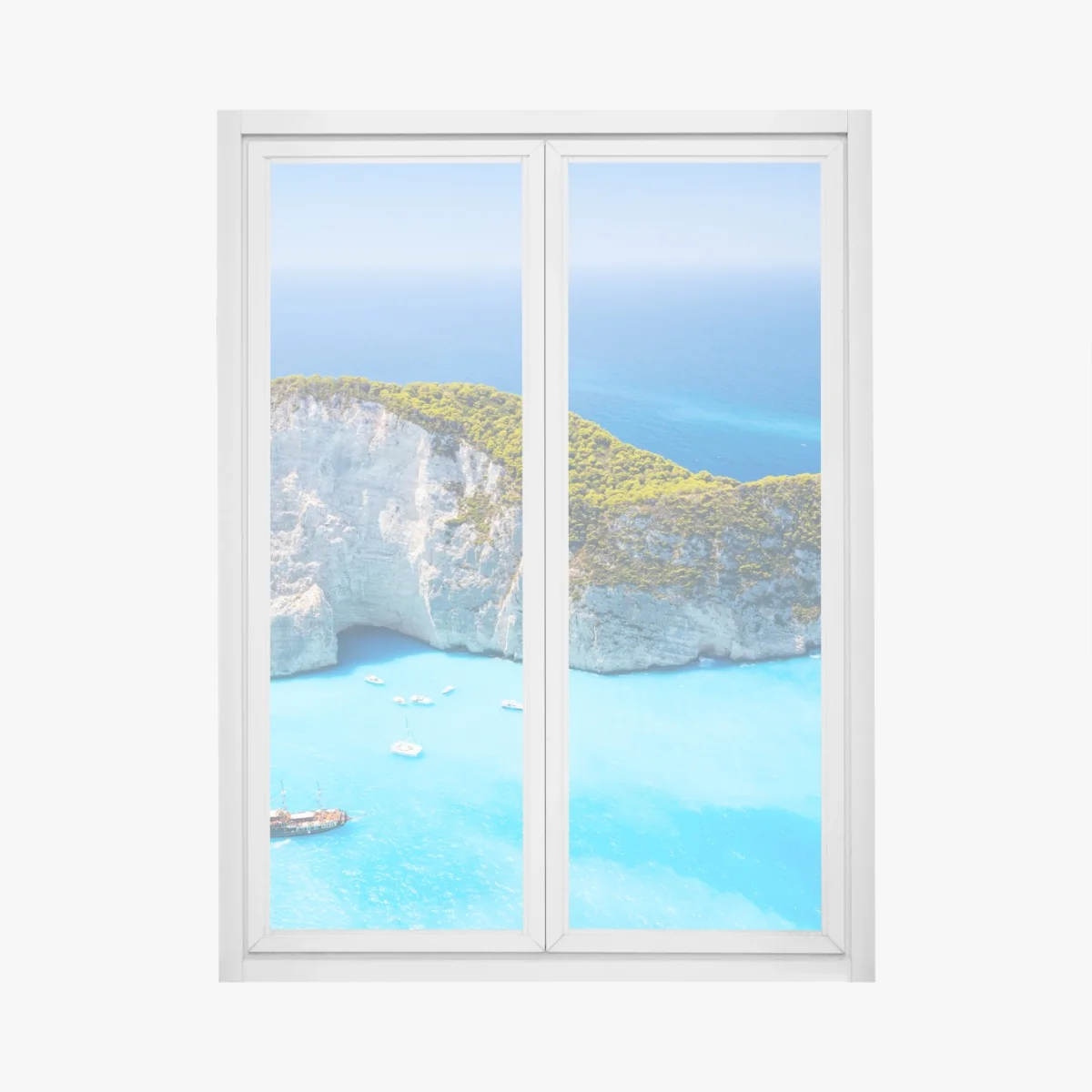 Naklejka na okno Zatoka Navagio turkusowa zatoka, Zakynthos – Wallissimo® Naklejka na okno Zatoka Navagio turkusowa zatoka, Zakynthos – Wallissimo®