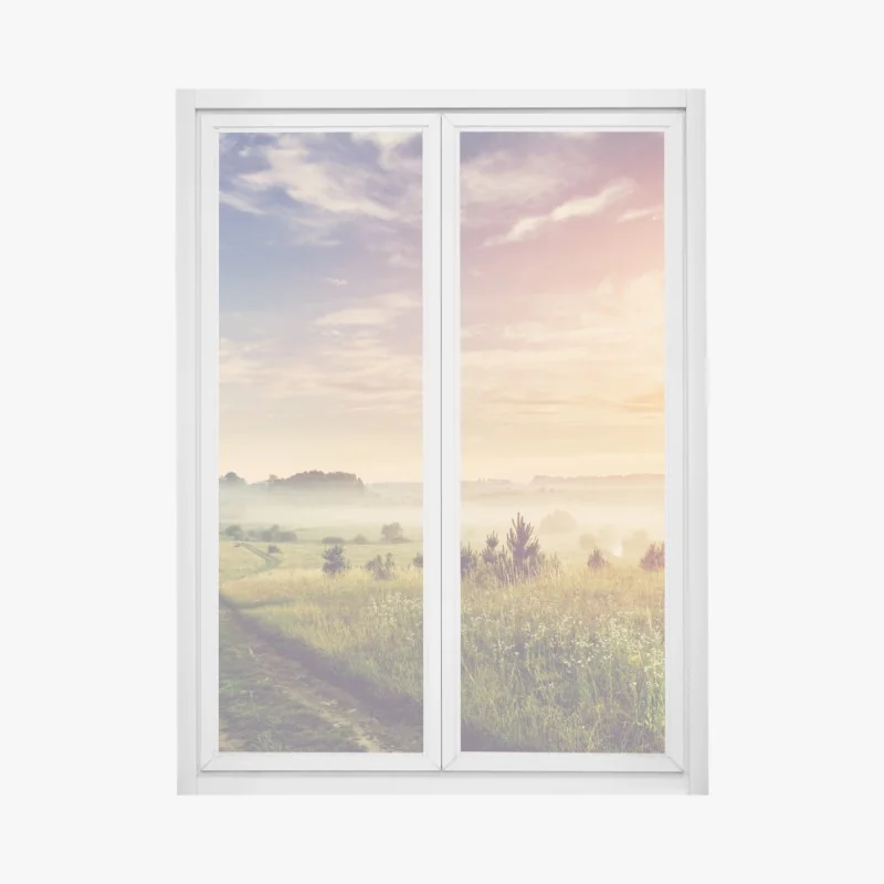 Naklejka na okno samotne drzewo nad jeziorem Wanaka – Wallissimo®