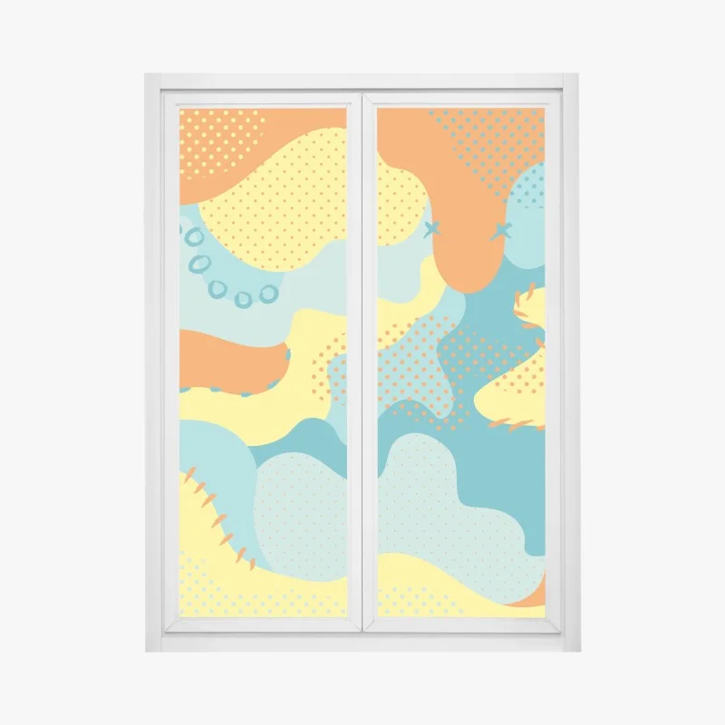 Naklejka na okno żywy abstrakcyjny motyw pop-art