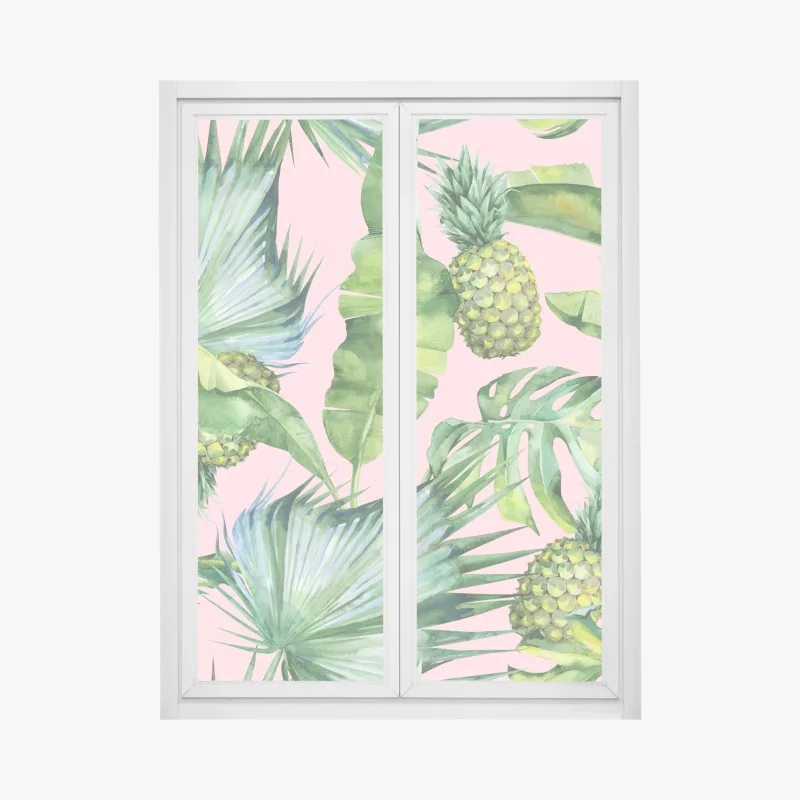 Naklejka na okno słoneczny widok na Oia, Santorini – Wallissimo®