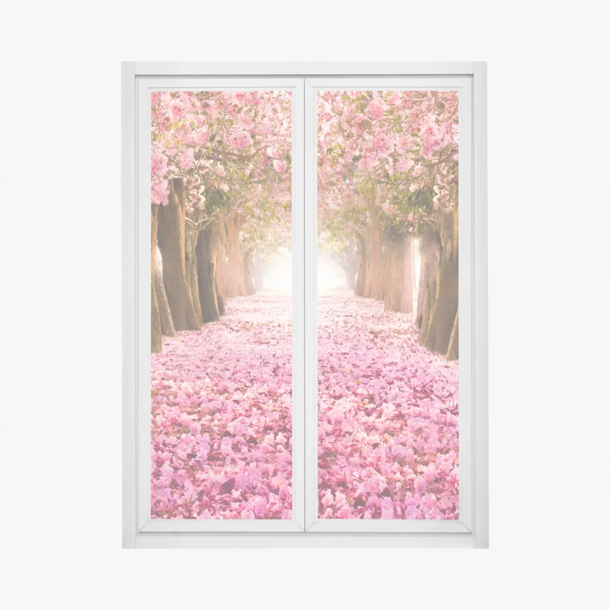Naklejka na okno różowa aleja kwiatów wiśni – Wallissimo® Naklejka na okno różowa aleja kwiatów wiśni – Wallissimo®