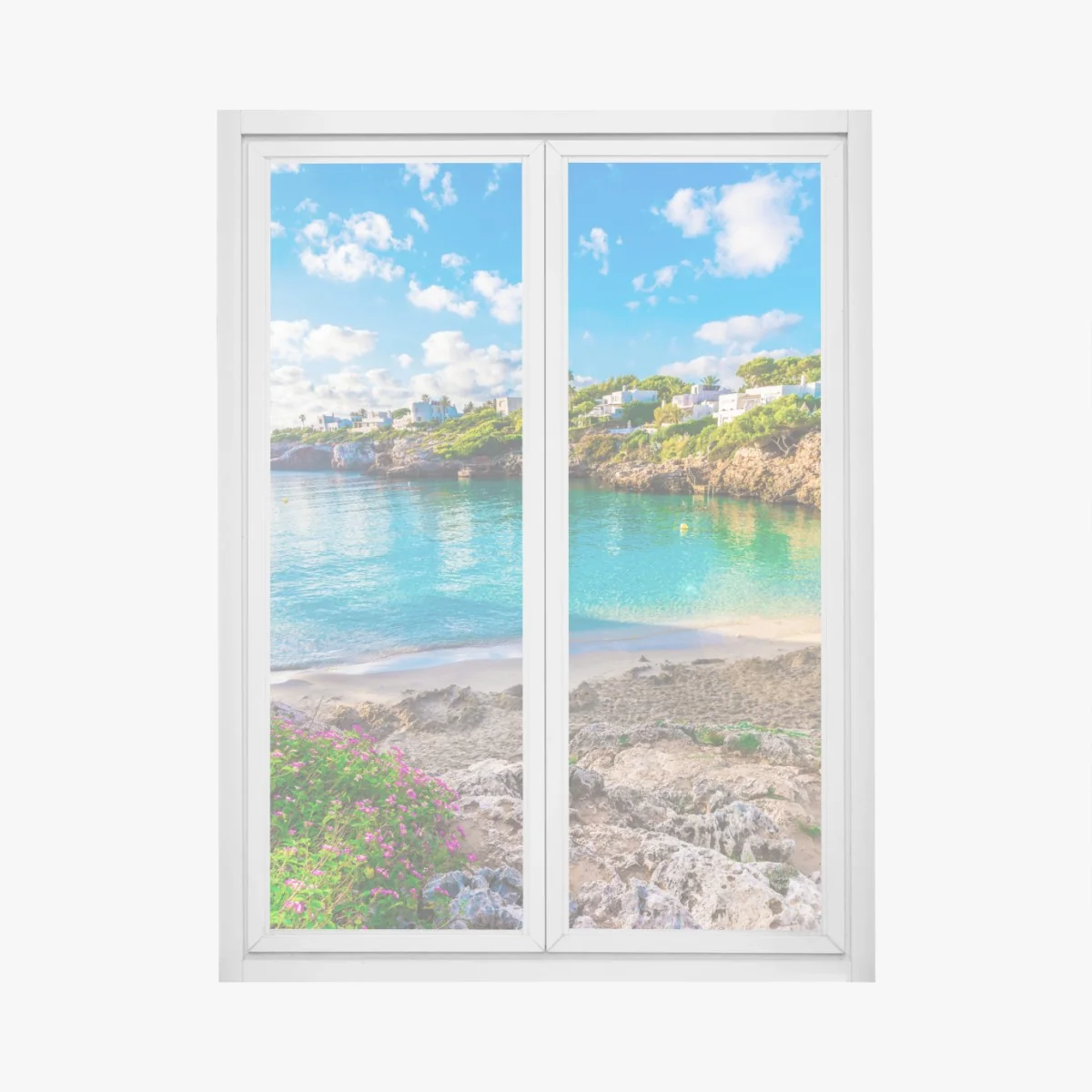 Naklejka na okno słoneczna Cala Esmeralda zatoka w turkusie – Wallissimo® Naklejka na okno słoneczna Cala Esmeralda zatoka w turkusie – Wallissimo®