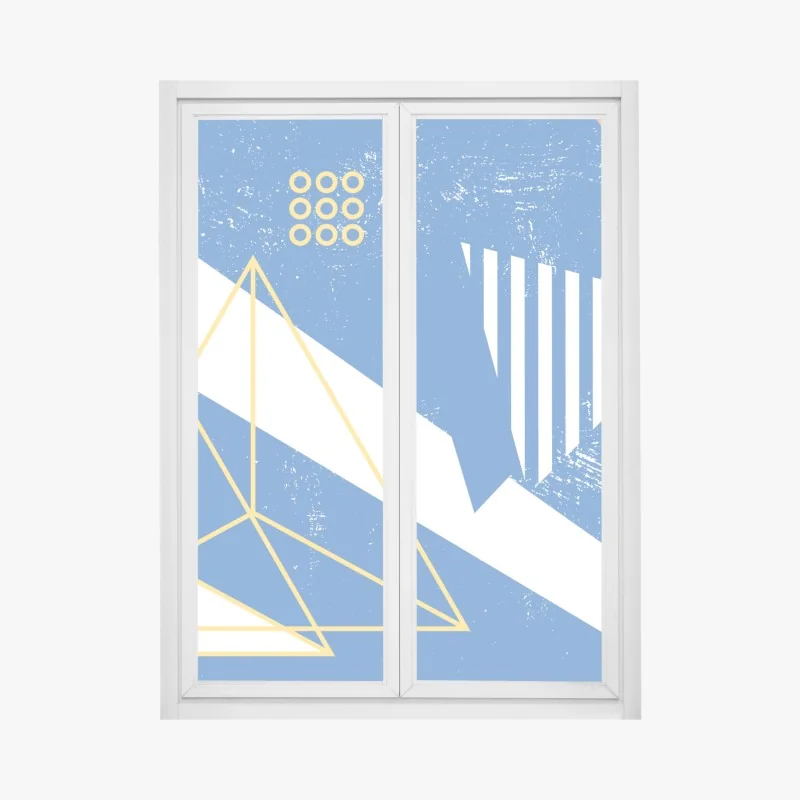 Naklejka na okno złote tropikalne liście – Wallissimo®