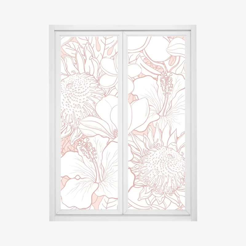 Naklejka na okno złote płynne linie abstrakcyjny wzór – Wallissimo®