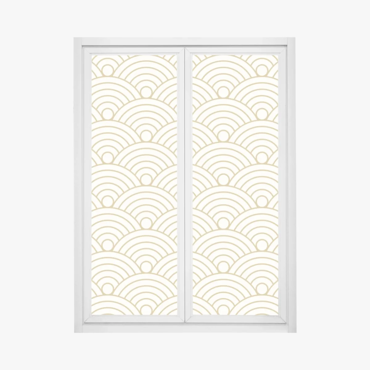Naklejka na okno złoty wzór seigaiha – Wallissimo® Naklejka na okno złoty wzór seigaiha – Wallissimo®