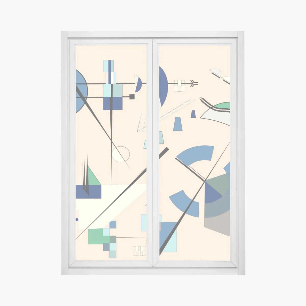 Naklejka na okno geometryczna kompozycja w pastelach – Wallissimo® Naklejka na okno geometryczna kompozycja w pastelach – Wallissimo®