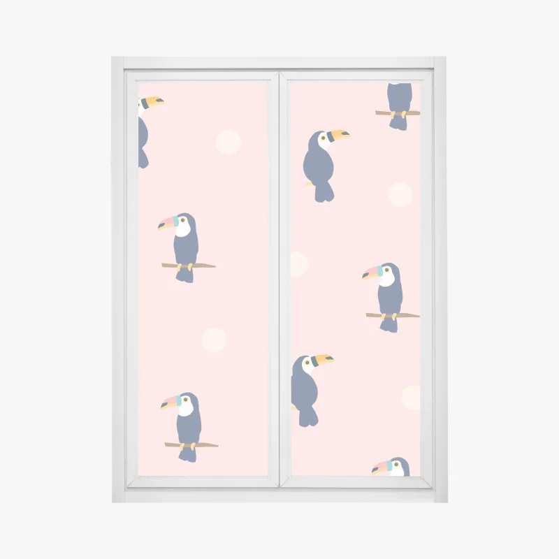 Naklejka na okno wzór z uśmiechniętymi buźkami – Wallissimo®