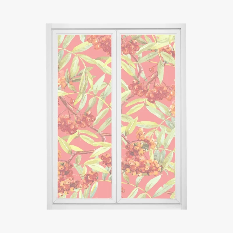 Naklejka na okno las ze strumieniem we mgle – Wallissimo®