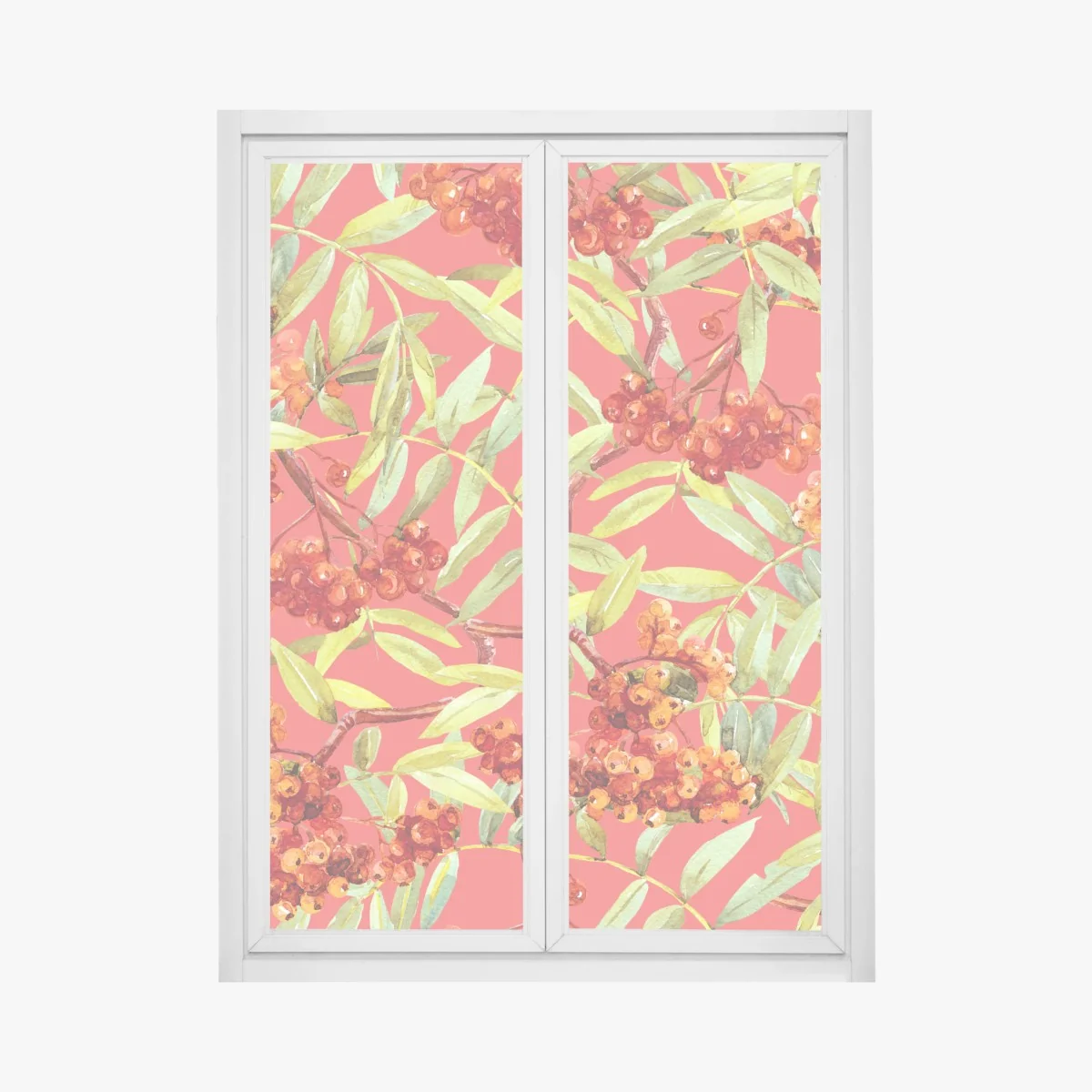 Naklejka na okno akwarelowy wzór jarzębiny – Wallissimo® Naklejka na okno akwarelowy wzór jarzębiny – Wallissimo®