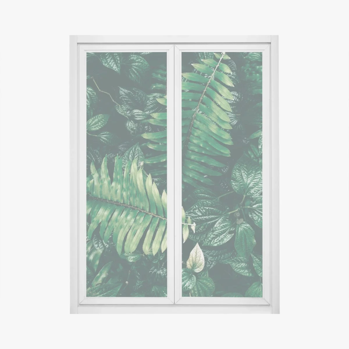 Naklejka na okno bujne tropikalne liście – Wallissimo® Naklejka na okno bujne tropikalne liście – Wallissimo®