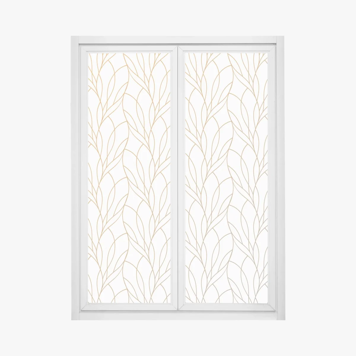 Naklejka na okno złoty wzór liści na białym tle – Wallissimo® Naklejka na okno złoty wzór liści na białym tle – Wallissimo®