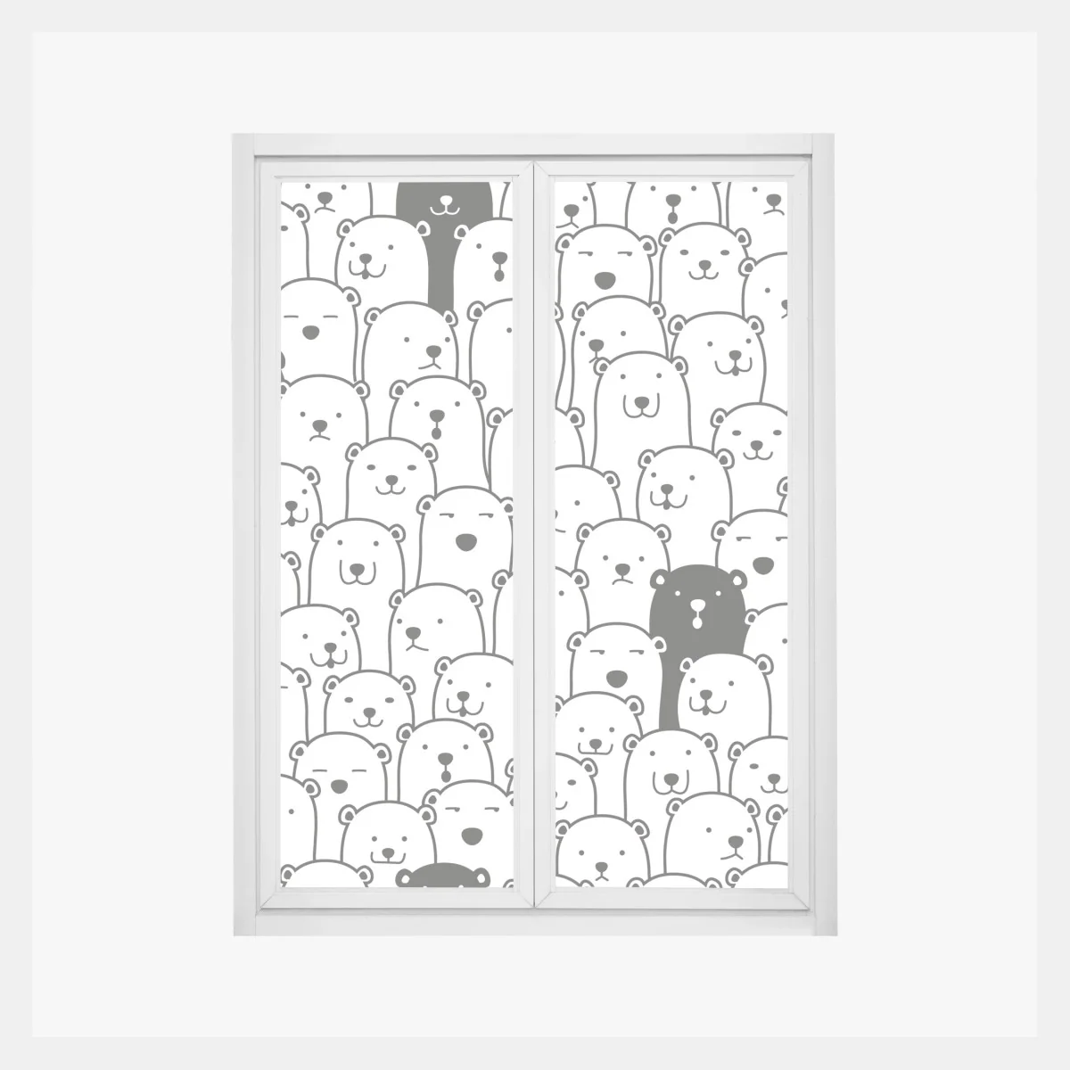 Naklejka na okno uroczy wzór z misiami – Wallissimo®