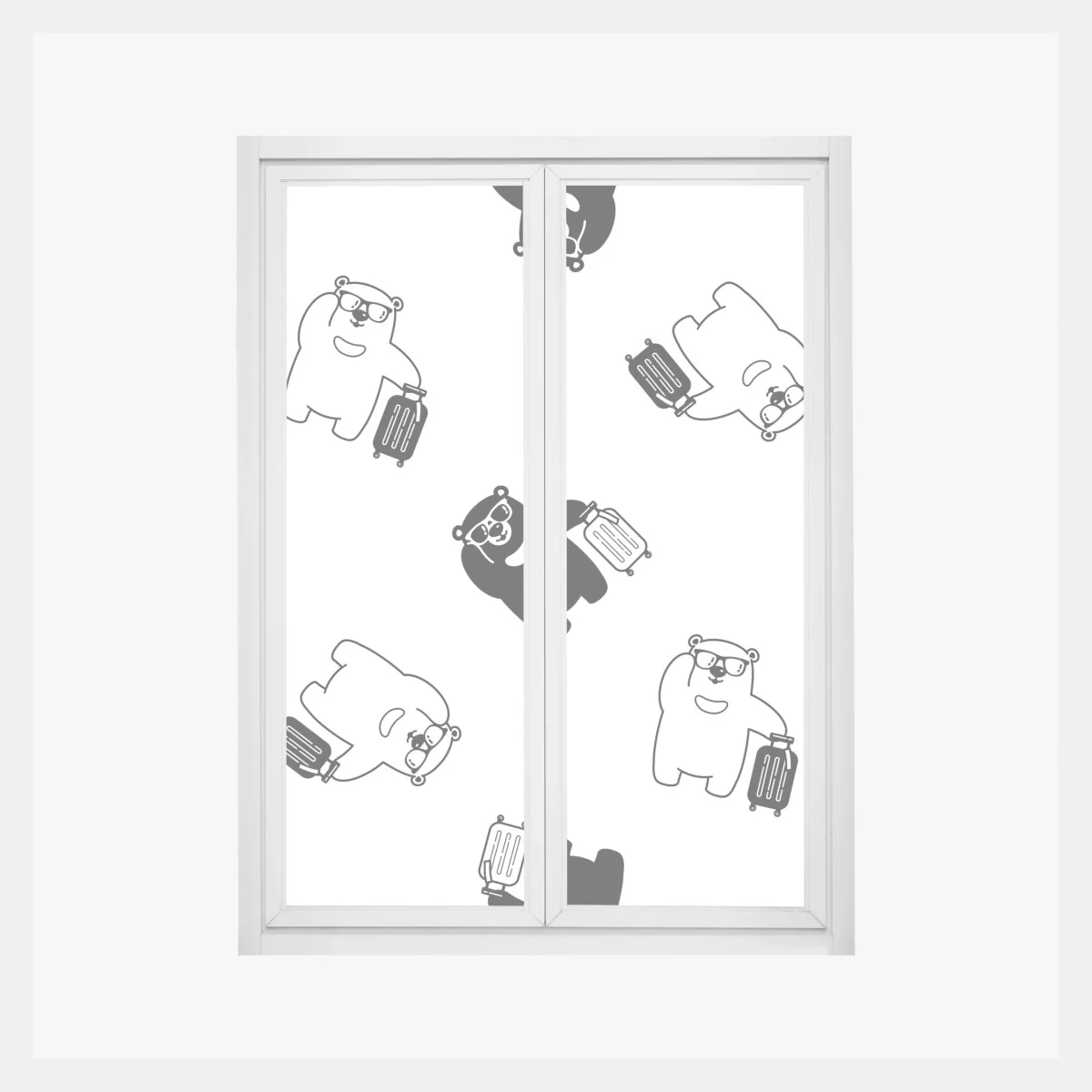 Naklejka na okno wzór wędrujących misiów – Wallissimo® Naklejka na okno wzór wędrujących misiów – Wallissimo®