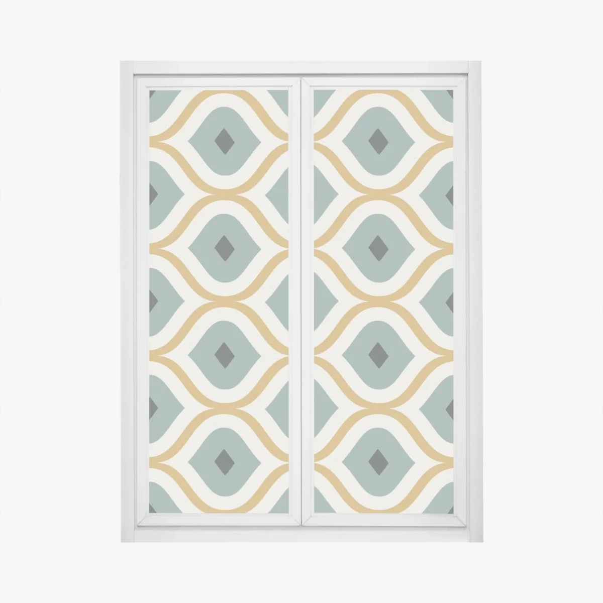 Naklejka na okno niebiesko-złoty geometryczny ornament – Wallissimo® Naklejka na okno niebiesko-złoty geometryczny ornament – Wallissimo®