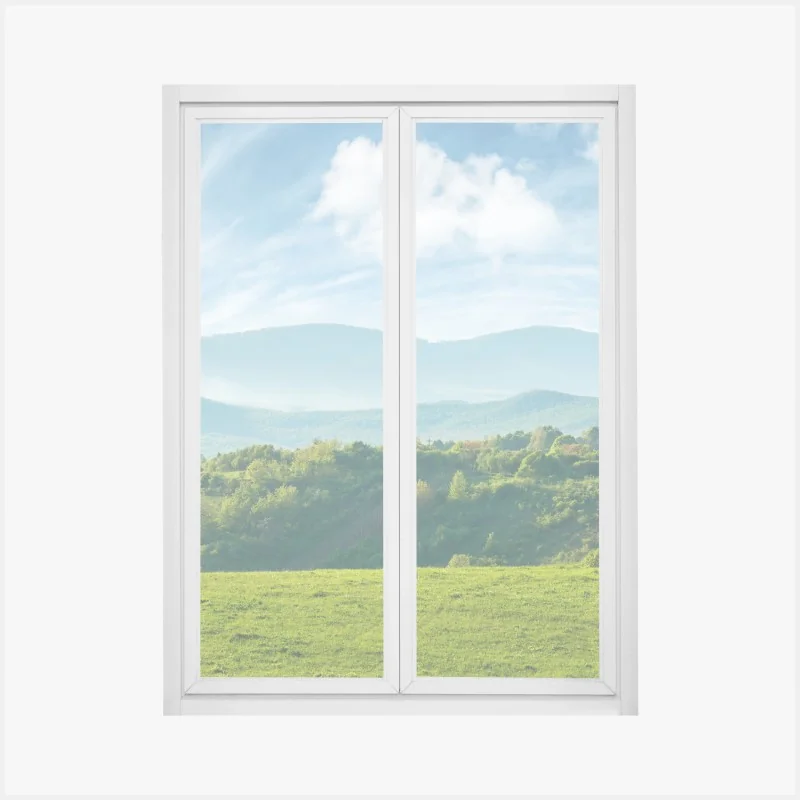 Naklejka na okno monochromatyczna palma z perspektywy – Wallissimo®