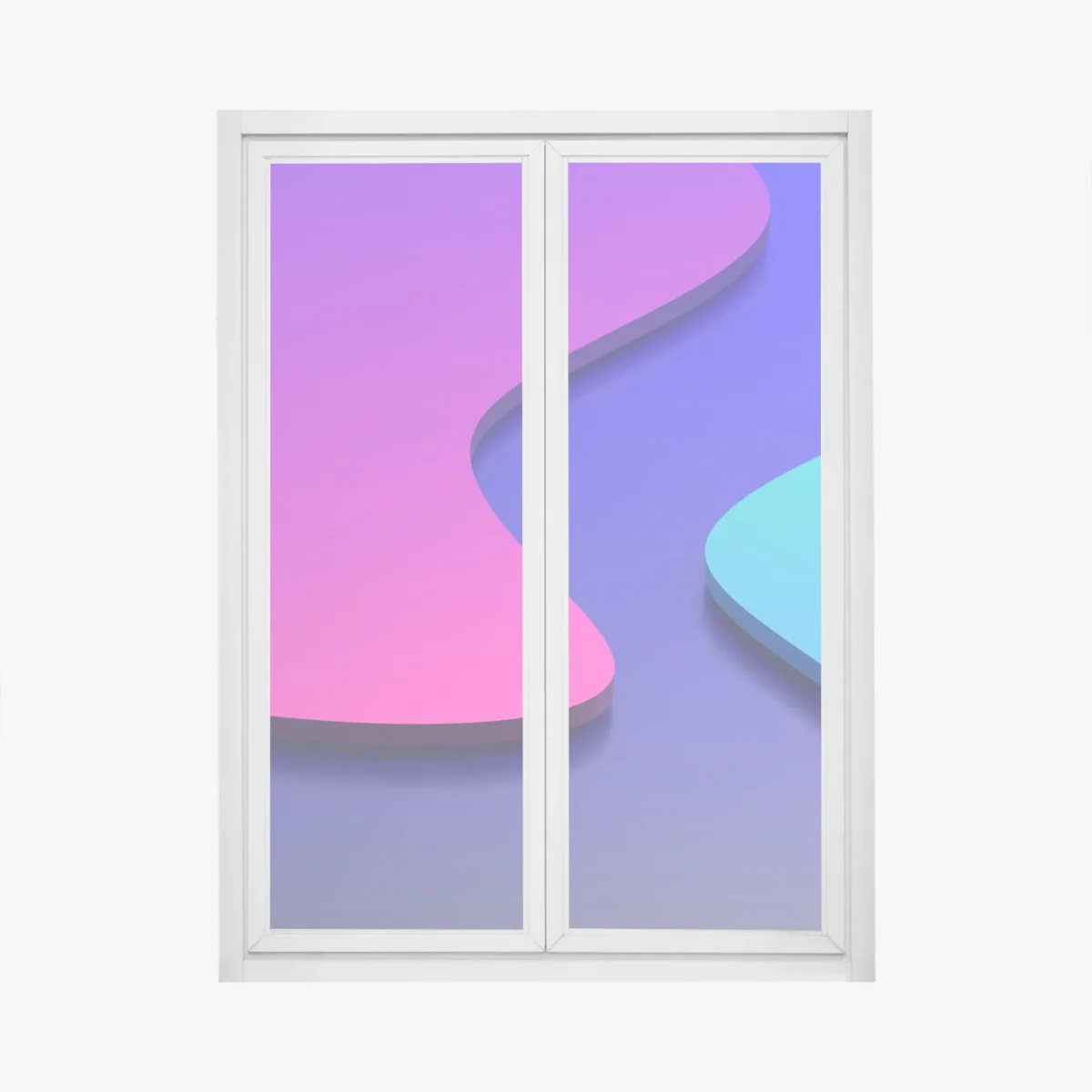 Naklejka na okno wibrujące fioletowo-niebieskie abstrakcyjne kształty 3d – Wallissimo® Naklejka na okno wibrujące fioletowo-niebieskie abstrakcyjne kształty 3d – Wallissimo®