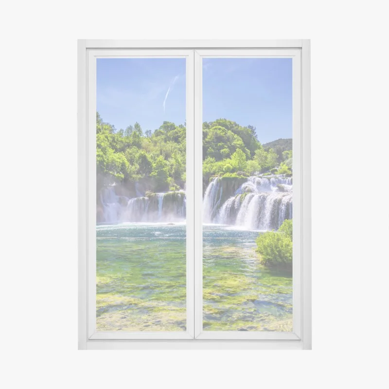 Naklejka na okno Dubaj nocą: panorama miejskich świateł – Wallissimo®