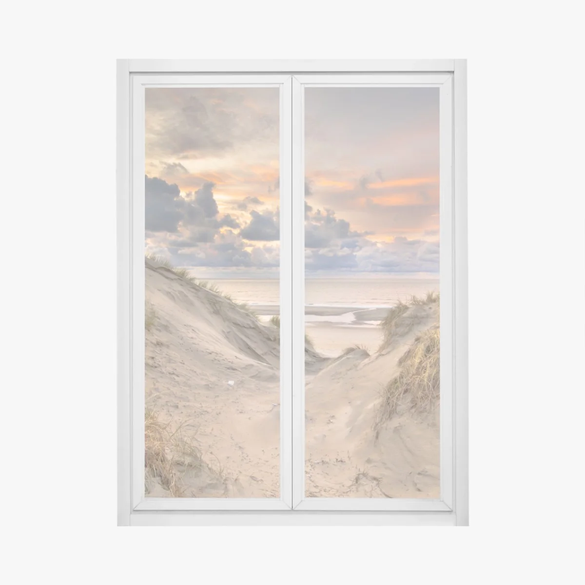 Naklejka na okno zachód słońca nad wydmami – Wallissimo® Naklejka na okno zachód słońca nad wydmami – Wallissimo®
