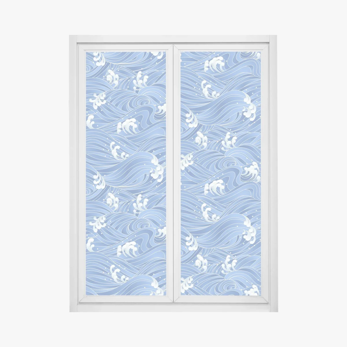 Naklejka na okno stylizowany Japoński wzór fal – Wallissimo® Naklejka na okno stylizowany Japoński wzór fal – Wallissimo®