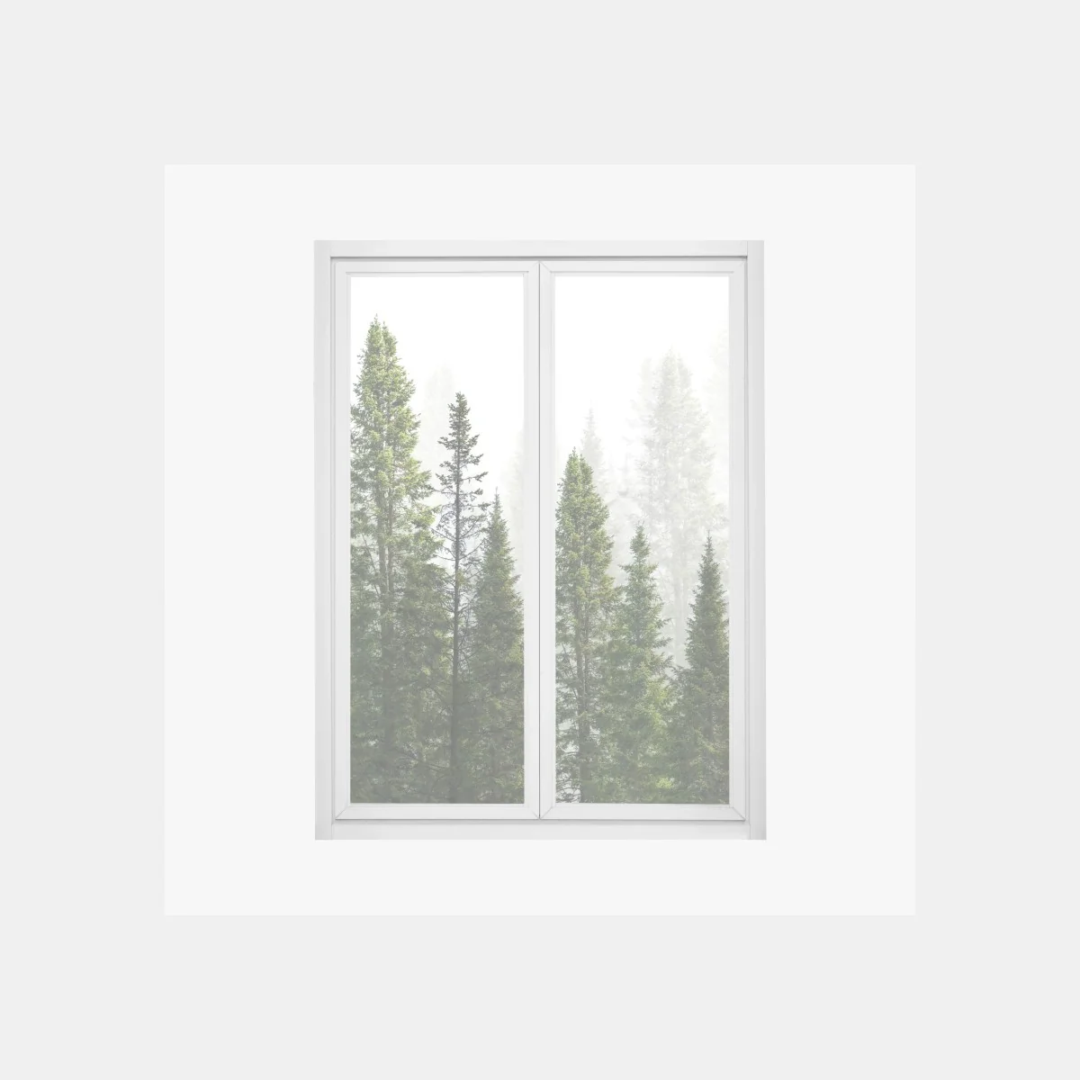 Naklejka na okno mglisty las jodłowy – Wallissimo®