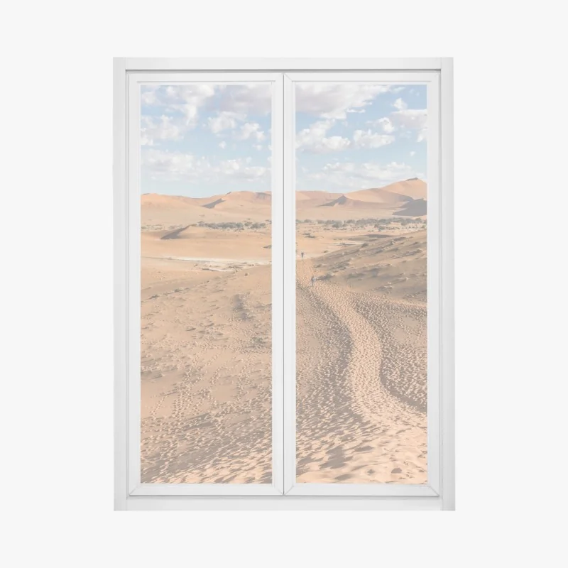 Naklejka na okno słoneczna uliczka z zielonymi okiennicami – Wallissimo®