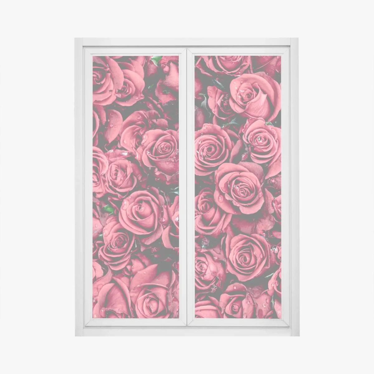 Naklejka na okno gęste czerwone róże dekoracja ścienna – Wallissimo® Naklejka na okno gęste czerwone róże dekoracja ścienna – Wallissimo®