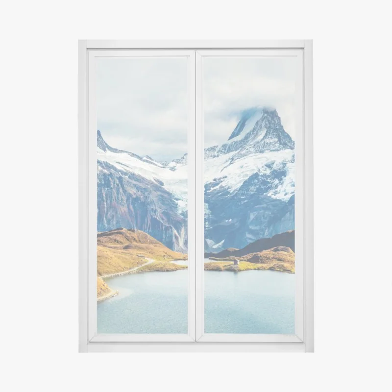 Naklejka na okno spokojna turkusowa plaża – Wallissimo®