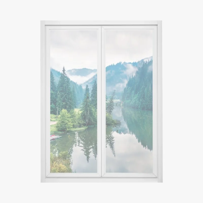 Naklejka na okno bujne tropikalne liście – Wallissimo®