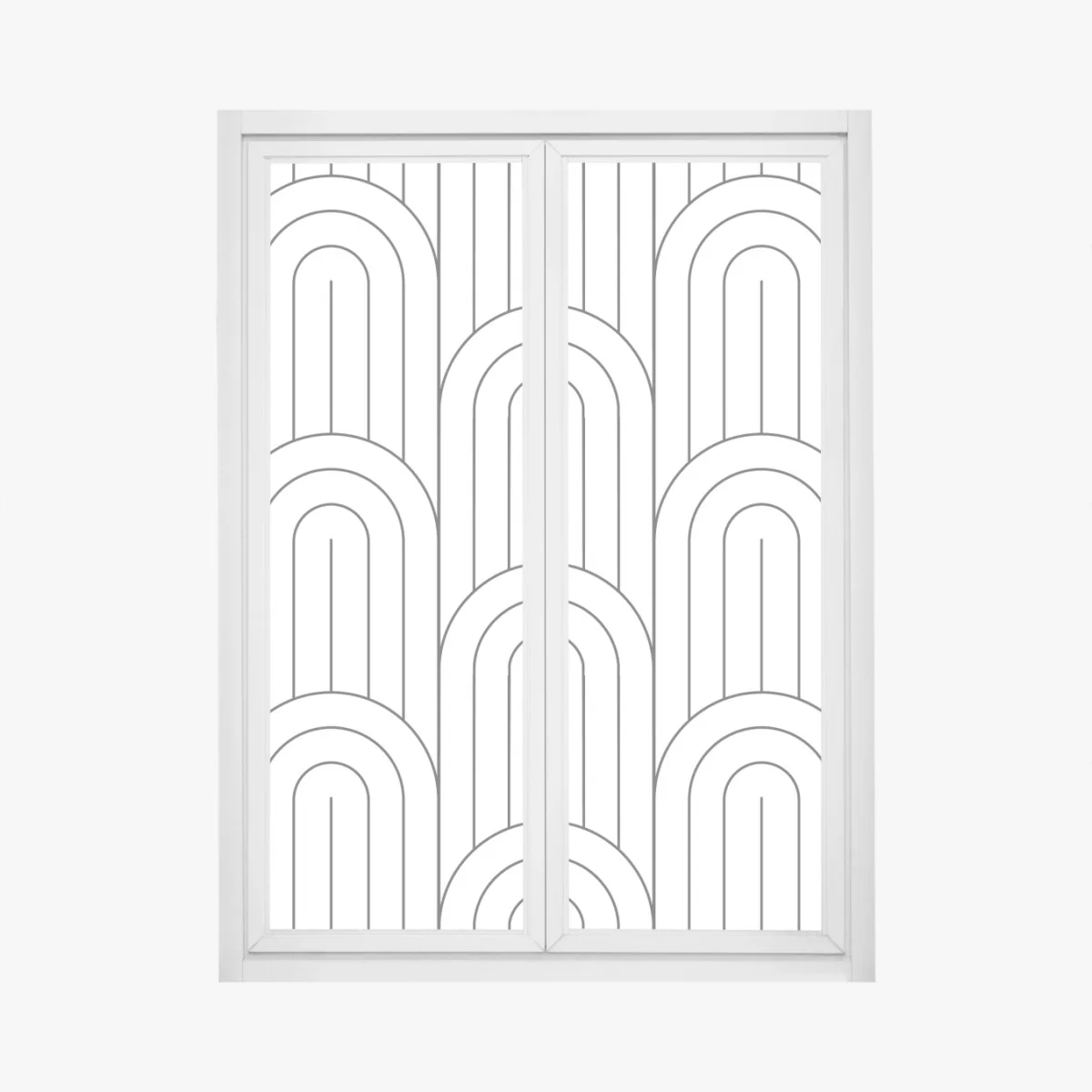 Naklejka na okno monochromatyczny wzór łuków – Wallissimo® Naklejka na okno monochromatyczny wzór łuków – Wallissimo®